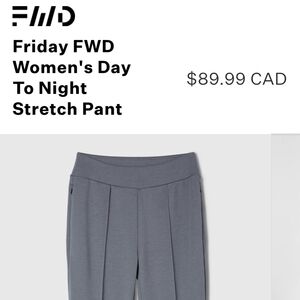 NWT Friday M Day To Night Stretch Pant